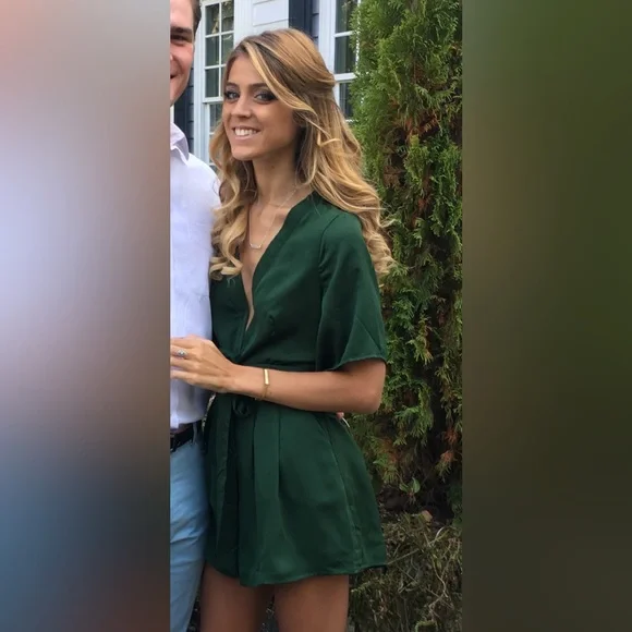 green emerald velvet dress The Elisabeth Romper Dress ~ Emerald Satin – Shake Your Bon Bon